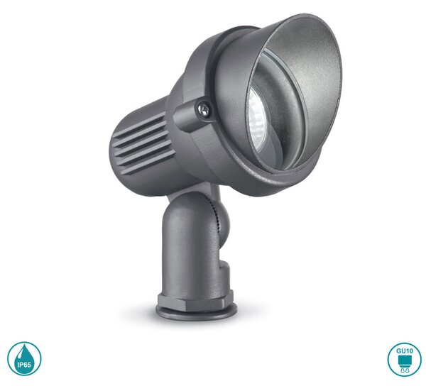Σποτ Με Καρφί Εξωτερικού Χώρου Ideal Lux Terra 033037 Ανθρακί