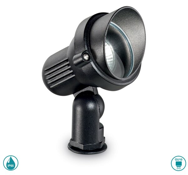Σποτ Με Καρφί Εξωτερικού Χώρου Ideal Lux Terra 046211 Μαύρο