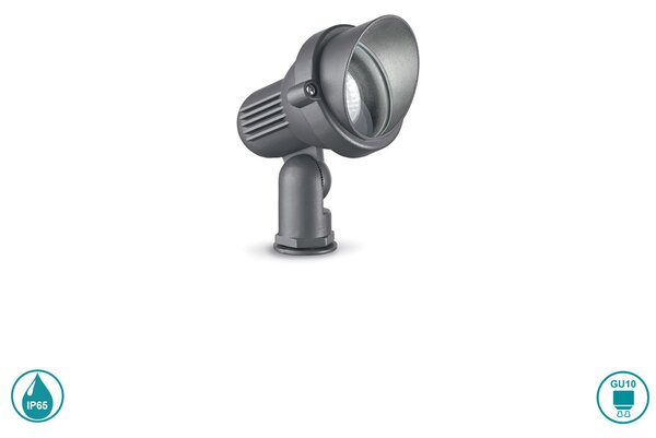 Σποτ Με Καρφί Εξωτερικού Χώρου Ideal Lux Terra 033037 Ανθρακί