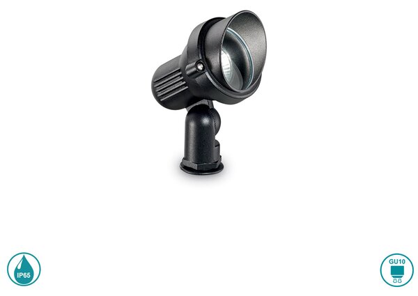 Σποτ Με Καρφί Εξωτερικού Χώρου Ideal Lux Terra 046211 Μαύρο