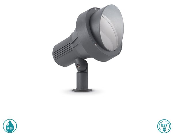 Σποτ Με Καρφί Εξωτερικού Χώρου Ideal Lux Terra 033044 Ανθρακί