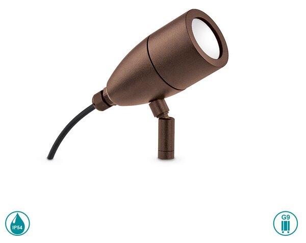 Σποτ Με Καρφί Εξωτερικού Χώρου Ideal Lux Inside 247045 Καφέ