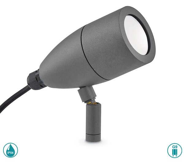 Σποτ Με Καρφί Εξωτερικού Χώρου Ideal Lux Inside 115412 Γκρι