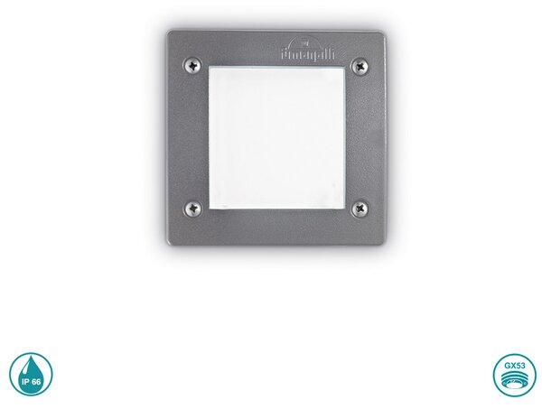 Σποτ Χωνευτό Εξωτερικού Χώρου Ideal Lux Leti 096599 L11,5 Γκρι