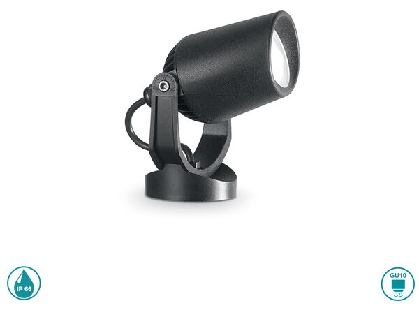 Σποτ Με Καρφί Εξωτερικού Χώρου Ideal Lux Minitommy 120201 4000Κ Μαύρη