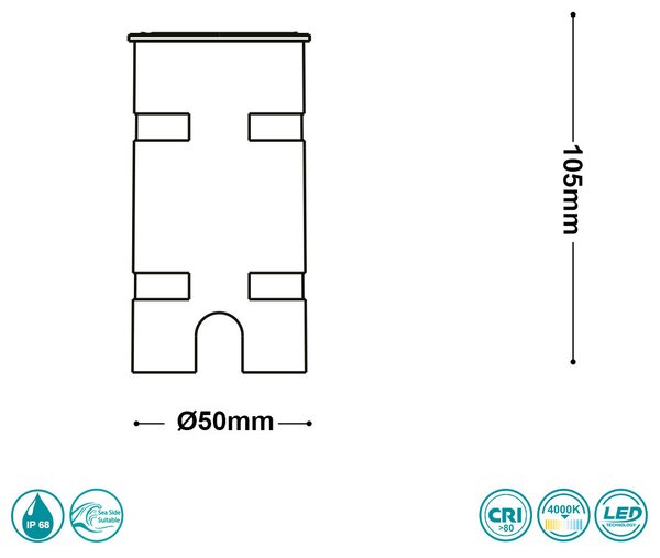 Σποτ Χωνευτό Εξωτερικού Χώρου Ideal Lux Rocket Mini 212623 15°