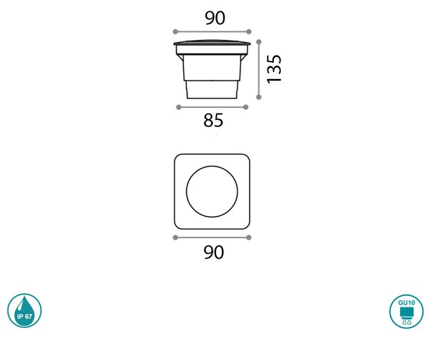 Σποτ Χωνευτό Εξωτερικού Χώρου Ideal Lux Ceci 120317 L9