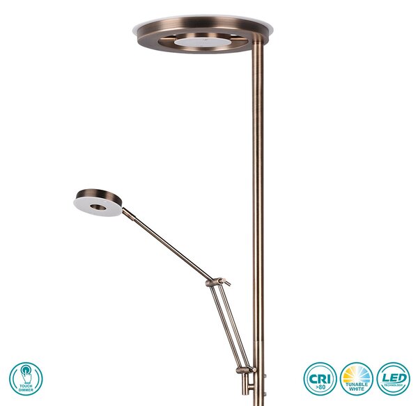 Φωτιστικό Δαπέδου Trio Lighting Barrie 424210304 Μπρούτζινο Αντικέ