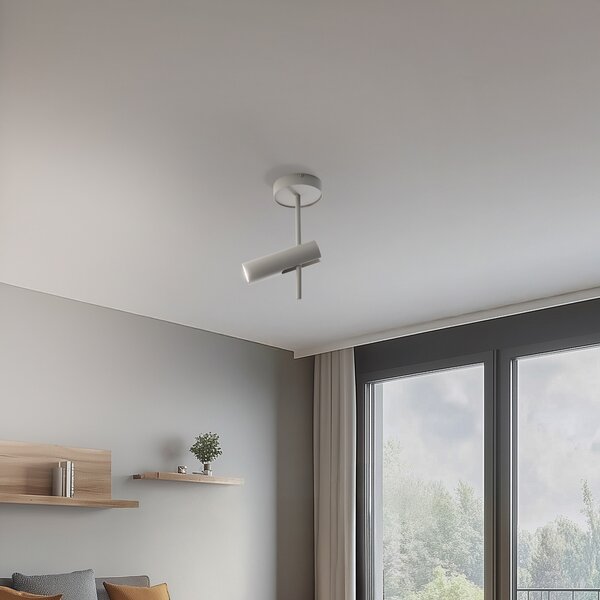 SIGMA Σποτ οροφής Leda 1, ταύπ, 1 φως, χάλυβας, GU10, ύψος 34 cm, ρυθμιζόμενος, Μπεζ, Σαλόνι / τραπεζαρία, Μέταλλο, σύγχρονο