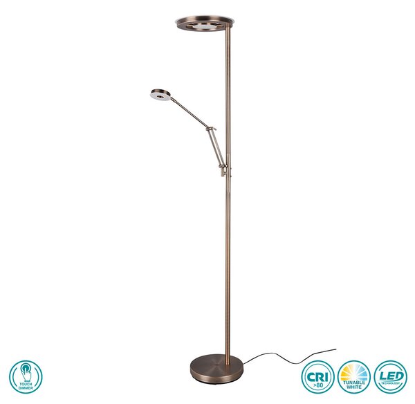 Φωτιστικό Δαπέδου Trio Lighting Barrie 424210304 Μπρούτζινο Αντικέ