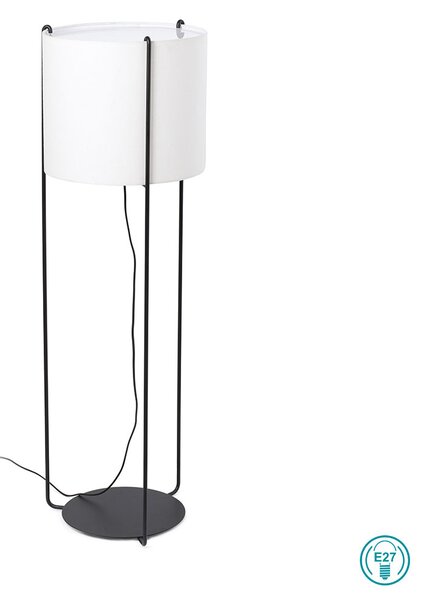 Φωτιστικό Δαπέδου Faro Drum 24023-33 Μαύρο με Μπεζ καπέλο