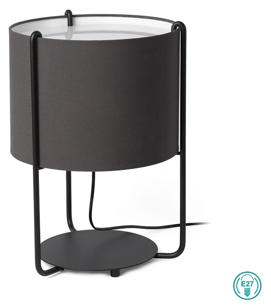 Λάμπα Επιτραπέζια Faro Drum 24020-32 Μαύρο-Γκρι