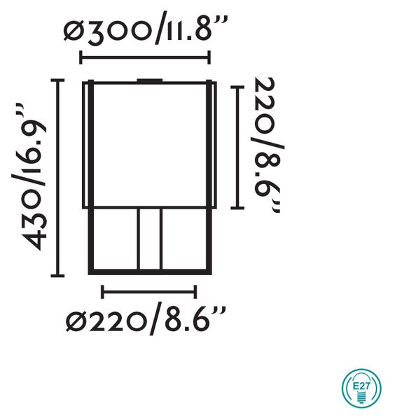 Λάμπα Επιτραπέζια Faro Drum 24020-32 Μαύρο-Γκρι