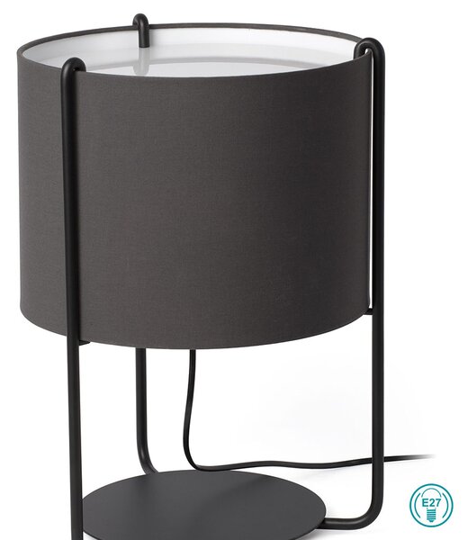 Λάμπα Επιτραπέζια Faro Drum 24020-32 Μαύρο-Γκρι