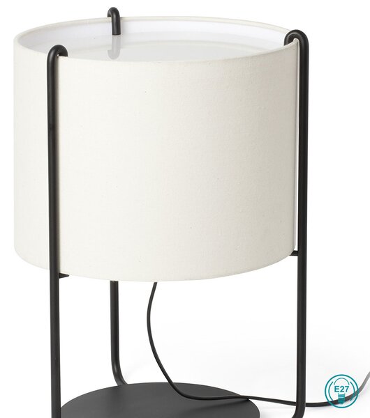 Λάμπα Επιτραπέζια Faro Drum 24020-31 Μαύρο-Μπεζ