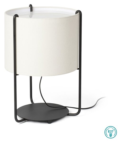 Λάμπα Επιτραπέζια Faro Drum 24020-31 Μαύρο-Μπεζ