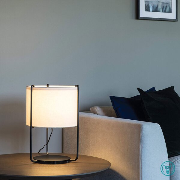 Λάμπα Επιτραπέζια Faro Drum 24020-31 Μαύρο-Μπεζ