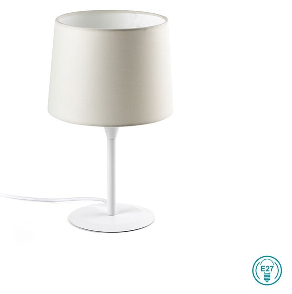 Λάμπα Επιτραπέζια Faro Conga 64316-02 Λευκή-Μπεζ