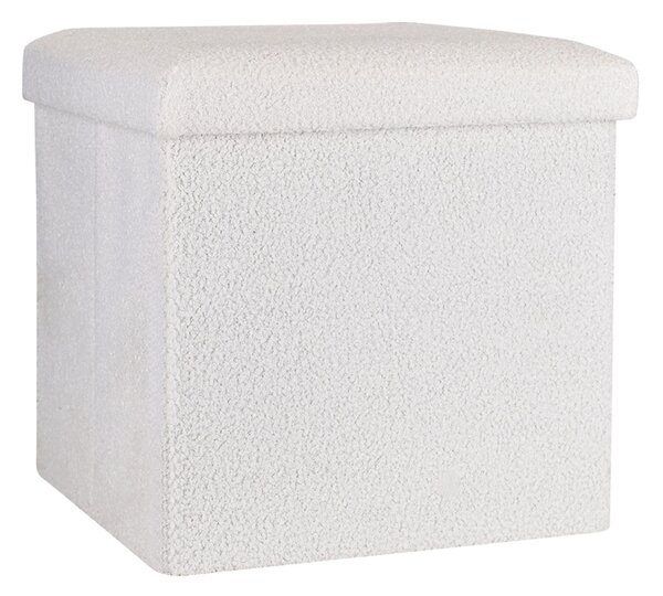 Σκαμπό Με Αποθηκευτικό Χώρο (38x38x38) Estia Cube Teddy White 03-35921