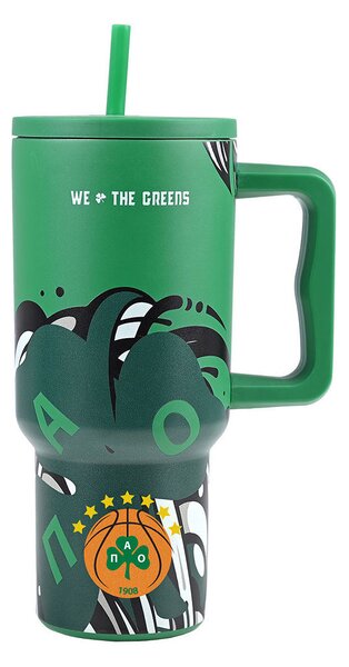 Κούπα Θερμός Με Λαβή & Καλαμάκι 900ml Estia Panathinaikos We The Greens 01-35990