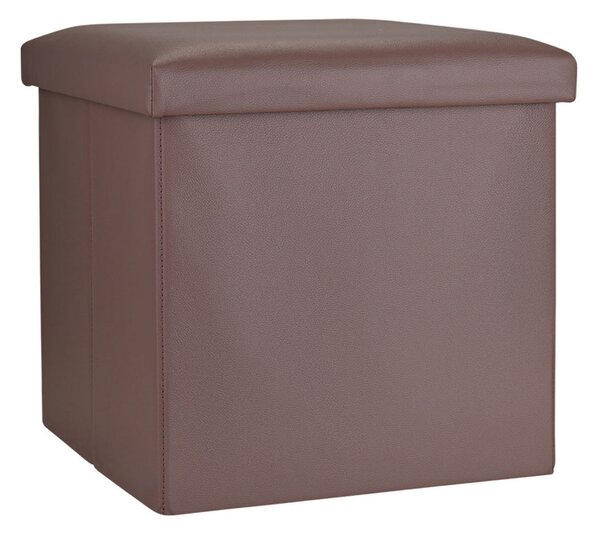 Σκαμπό Με Αποθηκευτικό Χώρο (38x38x38) Estia Cube Leather Brown 03-35914
