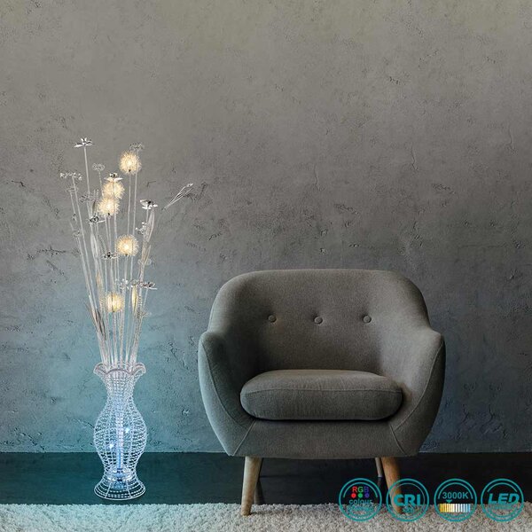 Φωτιστικό Δαπέδου Globo Lighting Anton 25845RGB Χρώμιο