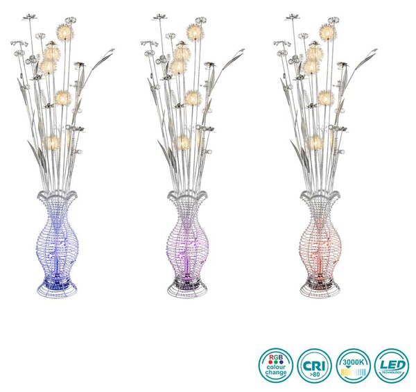 Φωτιστικό Δαπέδου Globo Lighting Anton 25845RGB Χρώμιο