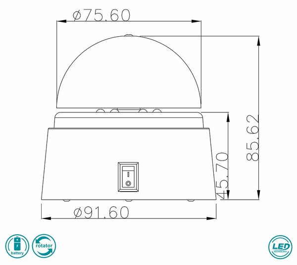 Φωτιστικό Επιτραπέζιο Globo Lighting Disco 28014 Μαύρο