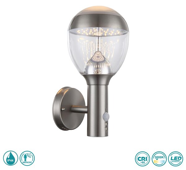Απλίκα Εξωτερικού Χώρου Globo Lighting Callisto 34250S Ανοξείδωτο