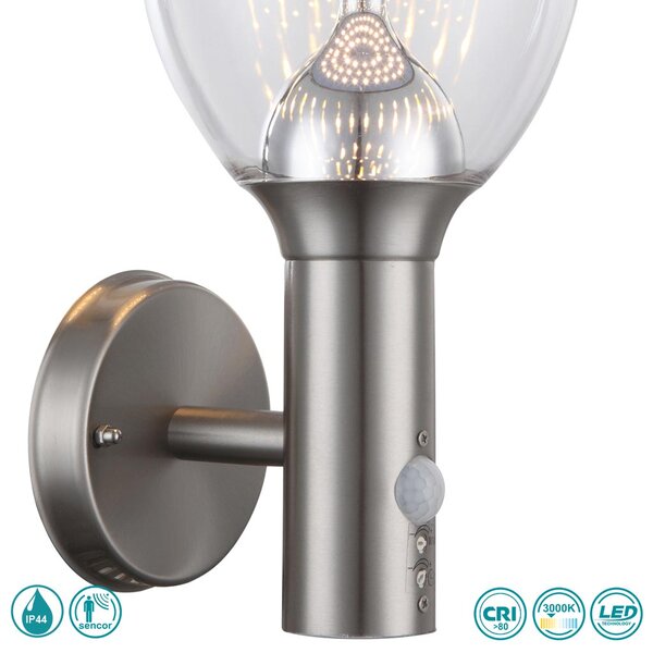 Απλίκα Εξωτερικού Χώρου Globo Lighting Callisto 34250S Ανοξείδωτο