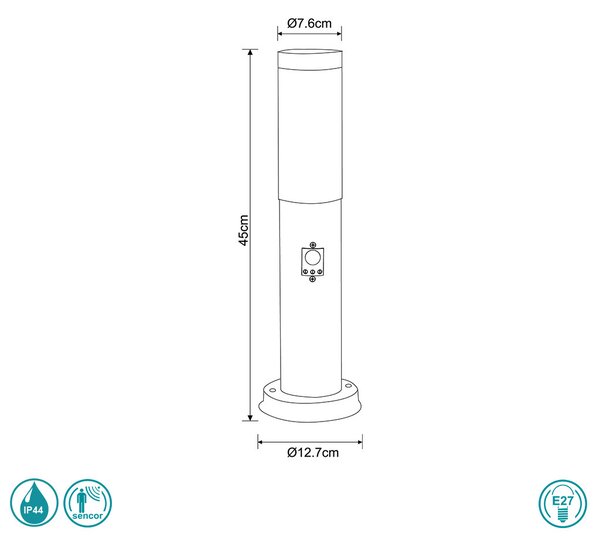 Κολωνάκι Εξωτερικού Χώρου Globo Lighting Boston LED 3158SLED Ανοξείδωτο