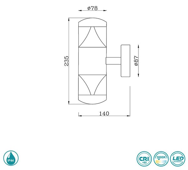 Απλίκα Εξωτερικού Χώρου Globo Lighting Fosca 34206W
