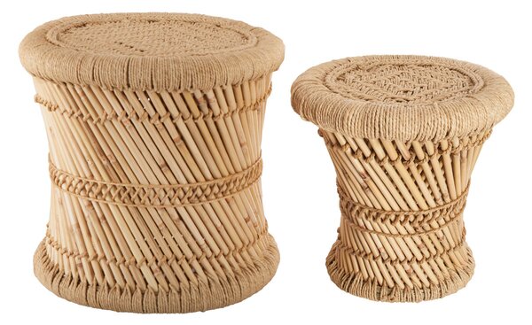 Βοηθητικά Τραπεζάκια (Σετ 2τμχ) A-S Corde Natural 156861A