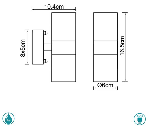 Απλίκα Εξωτερικού Χώρου Globo Lighting Style 3201-2L