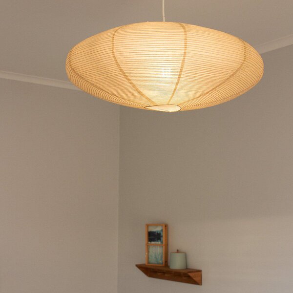PR Home Κρεμαστό φωτιστικό Yuni, μπεζ, χαρτί, Ø 58 cm, E27, ρυθμιζόμενος, Μπεζ, Σαλόνι / τραπεζαρία, Χαρτί / χαρτόνι, Σκανδιναβικό