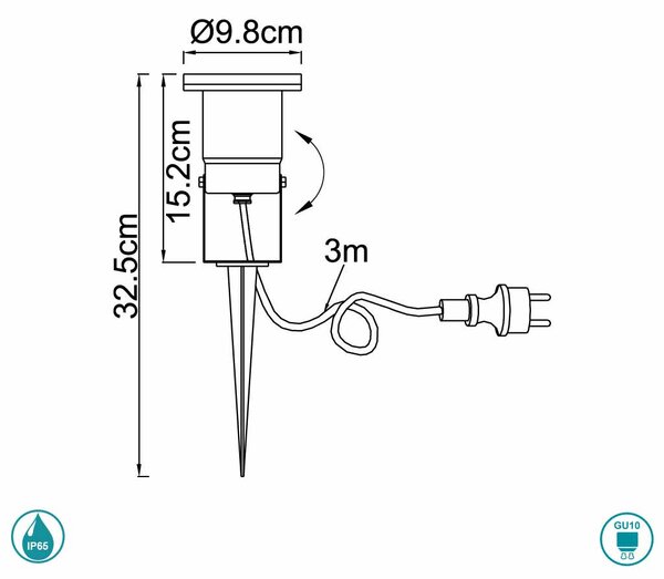 Προβολέας Εξωτερικού Χώρου Globo Lighting Style 32076