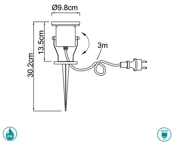 Προβολέας Εξωτερικού Χώρου Globo Lighting Style 32075