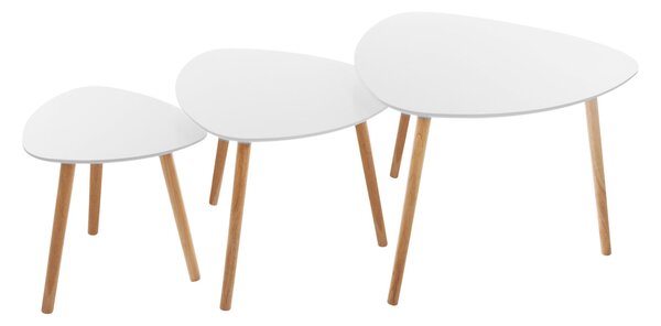 Βοηθητικά Τραπεζάκια (Σετ 3τμχ) A-S Mileo White 157052A