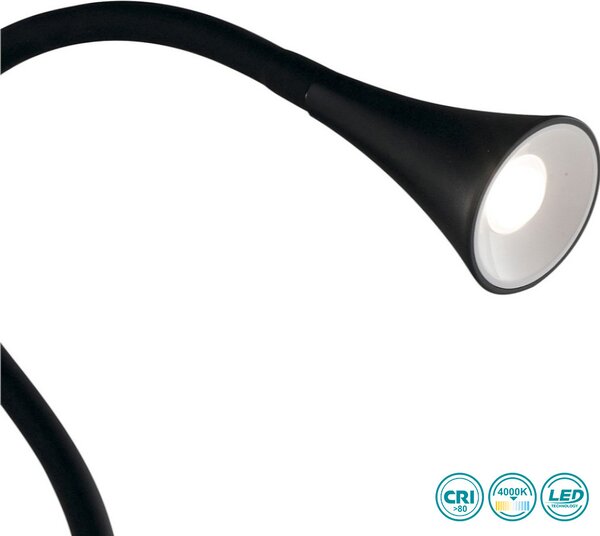 Πορτατίφ Γραφείου Fan Europe LEDT-Newton-Black 8031440358811 Μαύρο