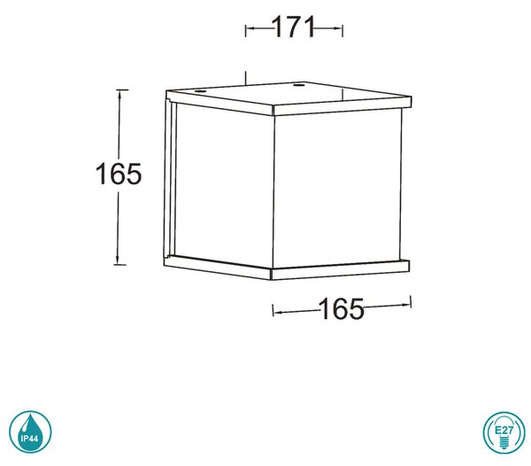 Απλίκα Εξωτερικού Χώρου Lutec Box Cube 5184601118