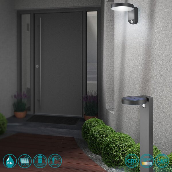 Κολωνάκι Ηλιακό Εξωτερικού Χώρου SAFETY & COMFORT RL Lighting Posadas R42251142 Ανθρακί