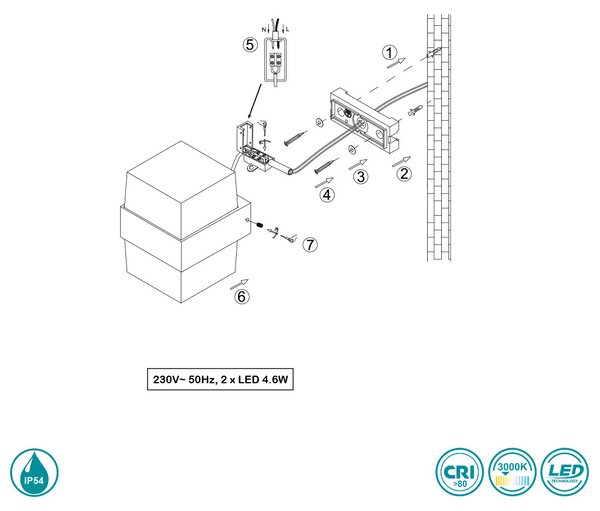 Απλίκα Εξωτερικού Χώρου RL Lighting Molina R22062142 Ανθρακί