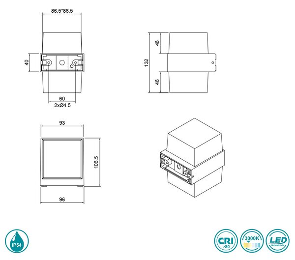 Απλίκα Εξωτερικού Χώρου RL Lighting Molina R22062142 Ανθρακί