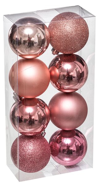 Χριστουγεννιάτικα Στολίδια (Σετ 8τμχ) A-S Xmas Balls Pink 129170SD