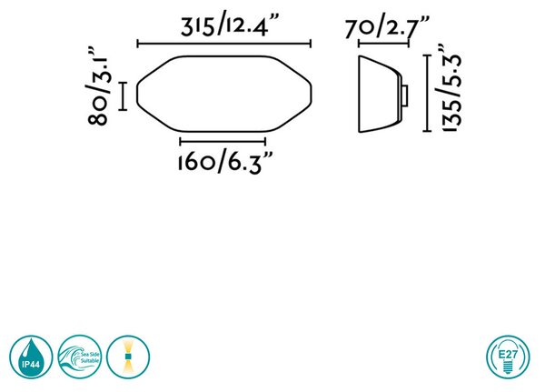 Απλίκα Εξωτερικού Χώρου Faro Future 71516 Λευκή