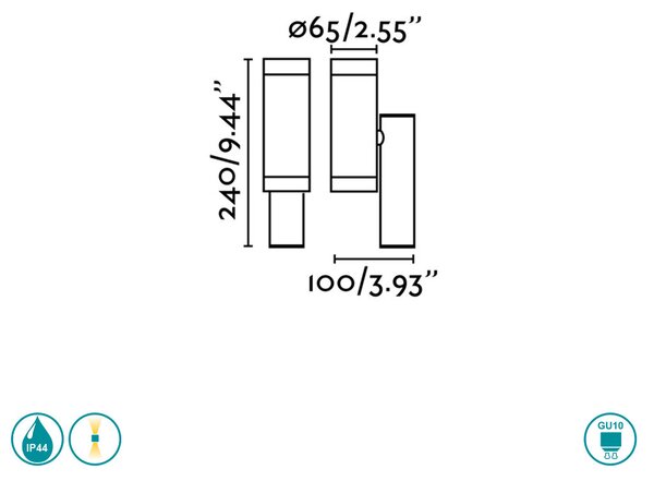 Απλίκα Εξωτερικού Χώρου Faro Steps 75501 Ανθρακί