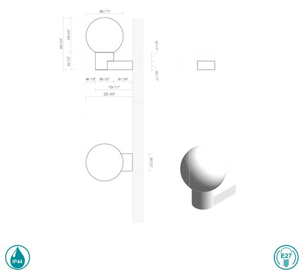 Απλίκα Εξωτερικού Χώρου Faro Moon 74432A-01 Ανθρακί