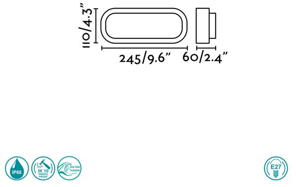 Απλίκα Εξωτερικού Χώρου Faro Fred XL 70667 Ανθρακί