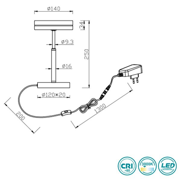 Πορτατίφ Trio Lighting Franklin 526510142 Ανθρακί