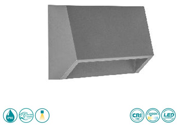 Απλίκα Εξωτερικού Χώρου Sole Luce Janet 21-4013-10 Γκρι (3000K)